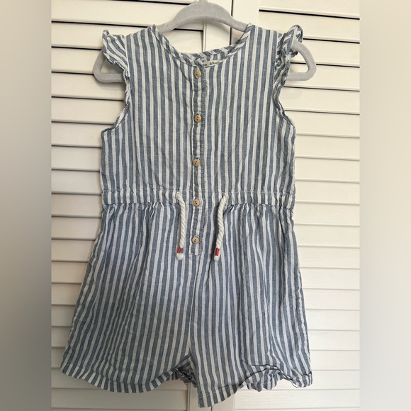 Zara Other - Zara Striped Blue Romper